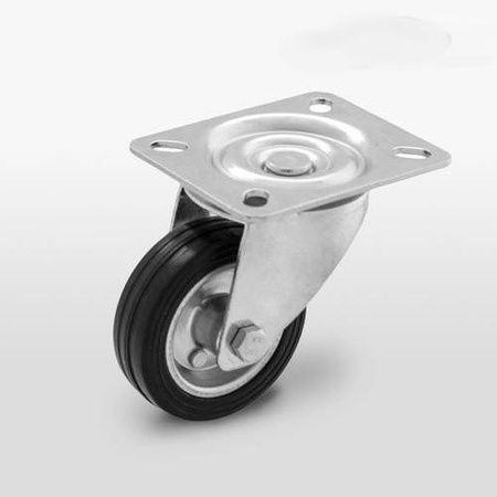 Zestaw kołowy skrętny CKPW-SG 125W koło metalowo-gumowe stalowa piasta Nośność 100 kg / 125mm / wałeczkowe