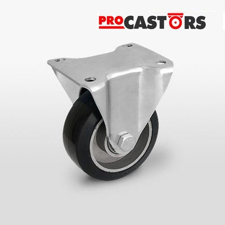 Kółko transportowe stałe 125mm 220 kg TPM-ALGE 125K z kołem pełnym gumowym piasta aluminium