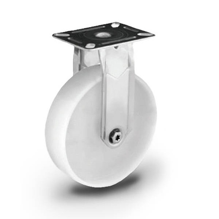 Zestaw kołowy nierdzewny stały SX150NATF z kołem poliamidowym. Nośność 100 kg / 150mm/ ślizgowe