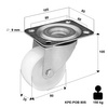 Zestaw kołowy skrętny KPE-POB 80S z kołem poliamidowym. Nośność 150 kg / 80mm/ ślizgowe