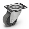 Kółko obrotowe skrętne KPE-WTE 80K1 transportowe z szarą gumą piasta polipropylenowa Nośność 90 kg / 80mm/ kulkowe