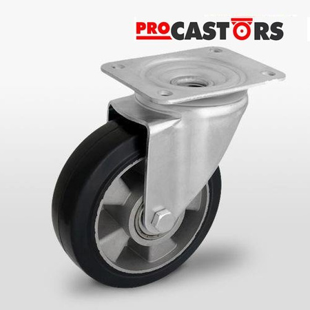 Kółka obrotowe pełna guma transportowe 200 mm przemysłowe do dużych obciążeń KPM-ALGE 200K 400/1200 kg