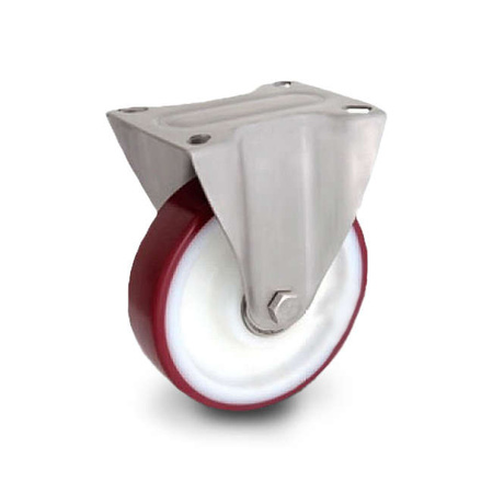 Zestaw kołowy stały nierdzewny TPX-POPUB 200XK piasta poliamid bieżnik PU 400kg / 200mm / kulkowe