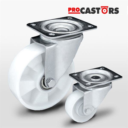 Koło poliamidowe obrotowe KPM-POOBW 160K z kołem poliamidowym. Nośność 400 kg / 160mm/ kulkowe