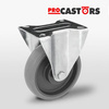 Zestaw kołowy stały TPE-WTE 200K1 z szarą gumą piasta polipropylenowa Nośność 220 kg / 200mm/ kulkowe