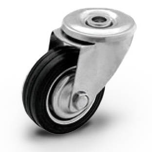 Koło gumowe obrotowe fi 80mm CKJS-SG 80W koło metalowo-gumowe stalowa piasta Nośność 50 kg / 80mm / wałeczkowe