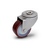 Zestaw kołowy skrętny nierdzewny KJX-POPUB 100K1 piasta poliamid bieżnik PU 200kg / 100mm / kulkowe