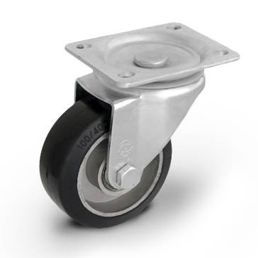 Kółka obrotowe pełna guma transportowe 100 mm przemysłowe do dużych obciążeń KPM-ALGE 100K 160/500 kg