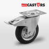 Zestaw kołowy skrętny z hamulcem CKPW-SG 200W-HC koło gumowe stalowa piasta Nośność 230 kg / 200mm / wałeczkowe
