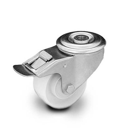 Zestaw kołowy skrętny z hamulcem KJE-POB 80K1-HC z kołem poliamidowym. Nośność 150 kg / 80mm/ kulkowe