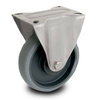 Zestaw kołowy nierdzewny stały TPX-WTE 100K1 z kołem polipropylenowym i gumową oponką. Nośność 100 kg / 100mm/ kulkowe