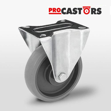 Zestaw kołowy stały TPE-WTE 200K1 z szarą gumą piasta polipropylenowa Nośność 220 kg / 200mm/ kulkowe