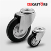 Zestaw kołowy skrętny KJE-SG 160W koło metalowo-gumowe stalowa piasta Nośność 150 kg / 160mm / wałeczkowe