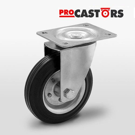 Zestaw kołowy skrętny CKPW-SG 160W koło metalowo-gumowe stalowa piasta Nośność 150 kg / 160mm / wałeczkowe