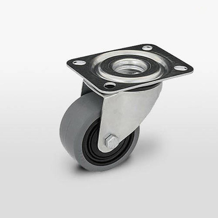 Zestaw kołowy skrętny KPM-POOGES 100K1 z kołem gumowym piasta poliamid. Nośność 160 kg / 100mm/ kulkowe