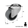 Zestaw kołowy skrętny KJE-POGES 100K1 z kołem gumowym piasta poliamid. Nośność 150 kg / 100mm/ kulkowe