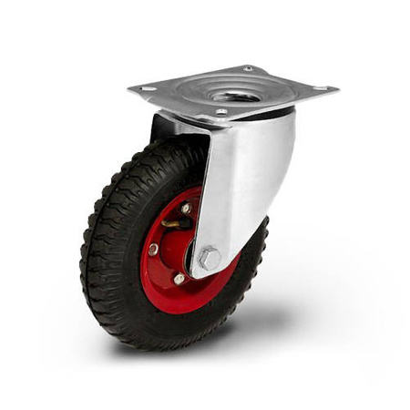 Kółko pompowane transportowe skrętne KPS-CSPN 220K koło obrotowe pneumatyczne stalowa piasta Nośność 100 kg / 220mm / kulkowe