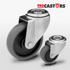 Zestaw kołowy skrętny KJE-WTE 200K1 z szarą gumą piasta polipropylenowa Nośność 220 kg / 200mm/ kulkowe