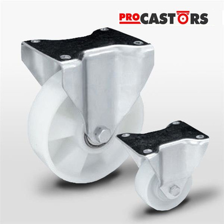 Koło poliamidowe stałe TPM-POOB 125K1 z kołem poliamidowym. Nośność 300 kg / 125mm/ kulkowe