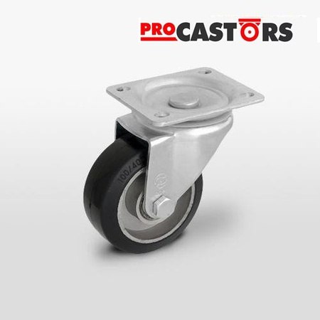 Kółka obrotowe pełna guma transportowe 100 mm przemysłowe do dużych obciążeń KPM-ALGE 100K 160/500 kg