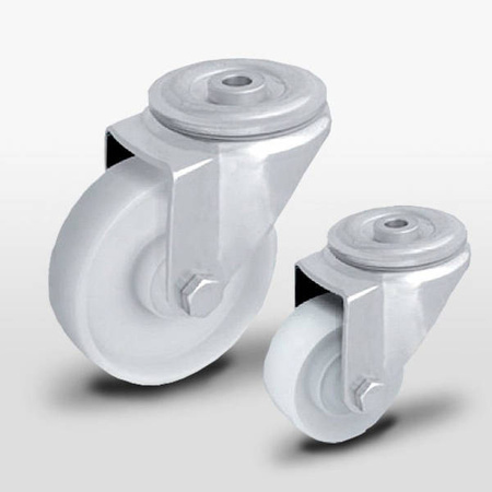 Koło poliamidowe skrętne KJM-POOB 100K1 z kołem poliamidowym. Nośność 250 kg / 100mm/ kulkowe