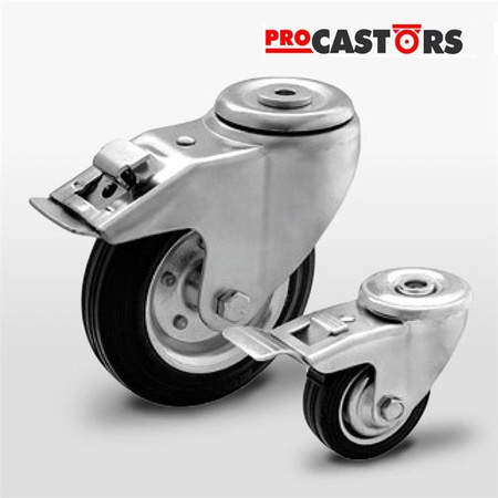 Koło gumowe obrotowe fi 180mm CKJS-SG 80W-HC koło metalowo-gumowe stalowa piasta Nośność 50 kg / 80mm / wałeczkowe