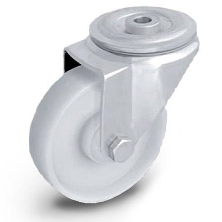 Koło poliamidowe skrętne KJM-POOB 125K1 z kołem poliamidowym. Nośność 300 kg / 125mm/ kulkowe