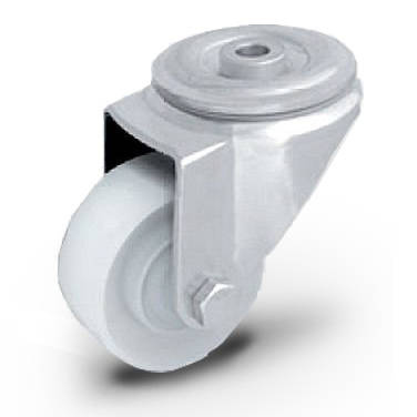 Koło poliamidowe skrętne KJM-POOB 100K1 z kołem poliamidowym. Nośność 250 kg / 100mm/ kulkowe