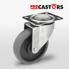 Kółko obrotowe skrętne KPE-WTE 125K1 (40) transportowe przemysłowe z szarą gumą piasta polipropylenowa Nośność 150 kg / 125mm/ kulkowe
