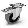 Zestaw kołowy skrętny z hamulcem KPM-POOGES 160K-HC z kołem gumowym piasta poliamid. Nośność 300 kg / 160mm/ kulkowe