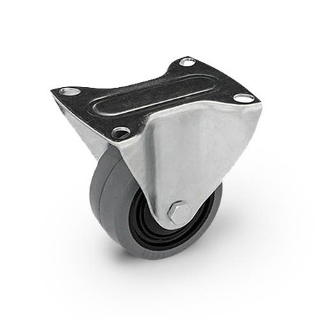 Zestaw kołowy stały TPE-POGES 100K1 z kołem gumowym piasta poliamid. Nośność 150 kg / 100mm/ kulkowe