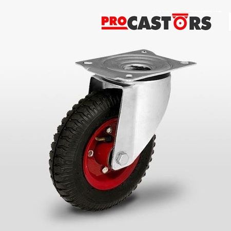 Kółko pompowane transportowe skrętne KPS-CSPN 220K koło obrotowe pneumatyczne stalowa piasta Nośność 100 kg / 220mm / kulkowe