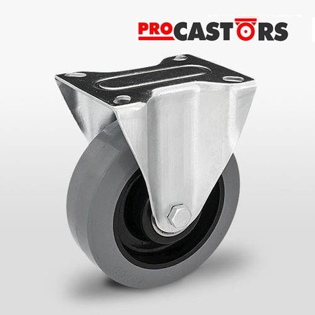 Zestaw kołowy stały TPE-POGES 160K z kołem gumowym piasta poliamid. Nośność 300 kg / 160mm/ kulkowe