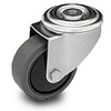 Kółko obrotowe do wózka KJE-WTE 80K1 z szarą gumą piasta polipropylenowa Nośność 90 kg / 80mm/ kulkowe