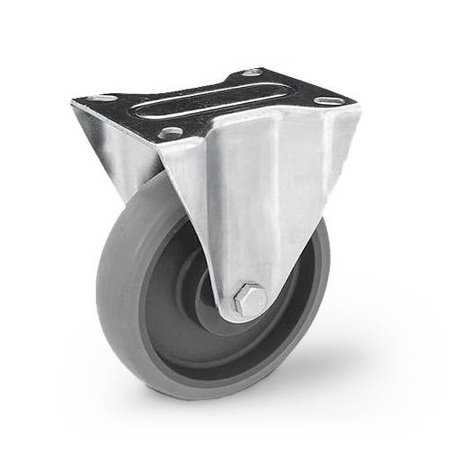 Zestaw kołowy stały TPE-WTE 125K1 z szarą gumą piasta polipropylenowa Nośność 120 kg / 125mm/ kulkowe