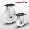 Zestaw kołowy nierdzewny stały SX150NATF z kołem poliamidowym. Nośność 100 kg / 150mm/ ślizgowe
