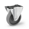 Zestaw kołowy stały TPE-WTE 160K1 z szarą gumą piasta polipropylenowa Nośność 200 kg / 160mm/ kulkowe