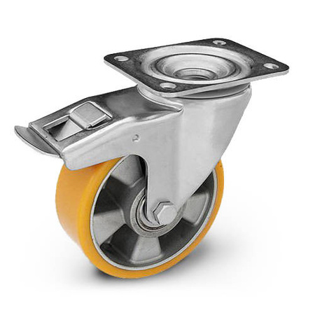 Kółka do wózka transportowe z hamulcem 160 mm 500 kg obrotowe transportowe do dużych obciążeń KPM-ALPU 160K-HC 500 kg / 1500-2000 kg Kóka skrętne do wózków platform 16cm Zestaw kołowy