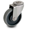 Zestaw kołowy nierdzewny skrętny KJX-WTE 80K1 z kołem polipropylenowym i gumową oponką. Nośność 90 kg / 80mm/ kulkowe
