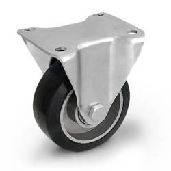 Kółko transportowe stałe 125mm 220 kg TPM-ALGE 125K z kołem pełnym gumowym piasta aluminium