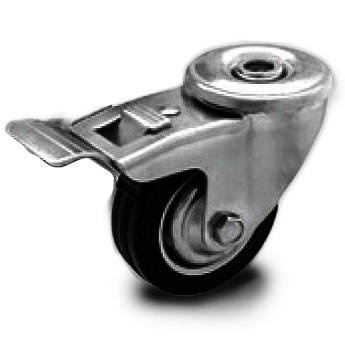 Koło gumowe obrotowe fi 100mm CKJS-SG 100W-HC koło metalowo-gumowe stalowa piasta Nośność 70 kg / 100mm / wałeczkowe