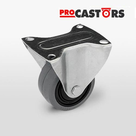 Zestaw kołowy stały TPM-POOGES 100K1 z kołem gumowym piasta poliamid. Nośność 160 kg / 100mm/ kulkowe