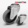 Zestaw kołowy skrętny KJE-WTE 160K1 z szarą gumą piasta polipropylenowa Nośność 200 kg / 160mm/ kulkowe