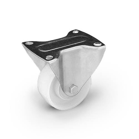 Zestaw kołowy nierdzewny stały TPX-POB 80S z kołem poliamidowym. Nośność 200 kg / 80mm/ ślizgowe