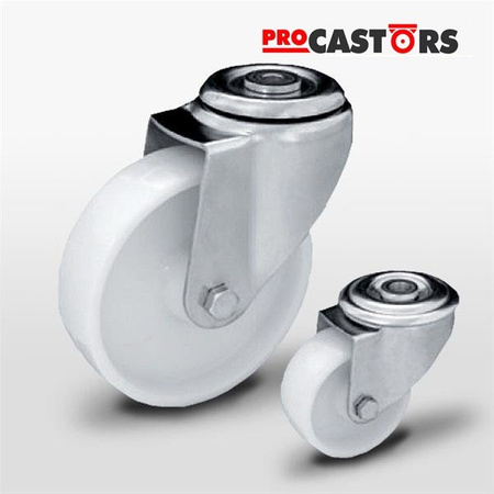 Zestaw kołowy skrętny KJE-POB 125S z kołem poliamidowym. Nośność 150 kg / 125mm/ ślizgowe