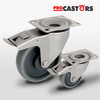 Zestaw kołowy nierdzewny skrętny z hamulcem KPX-WTE 160K1-HC z kołem polipropylenowym i gumową oponką. Nośność 200 kg / 160mm/ kulkowe